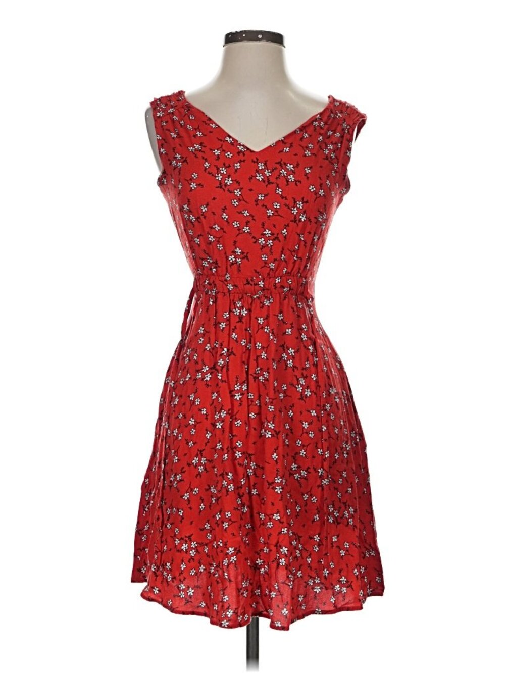 Mercer & Madison Red & White Floral Dress - Size 2